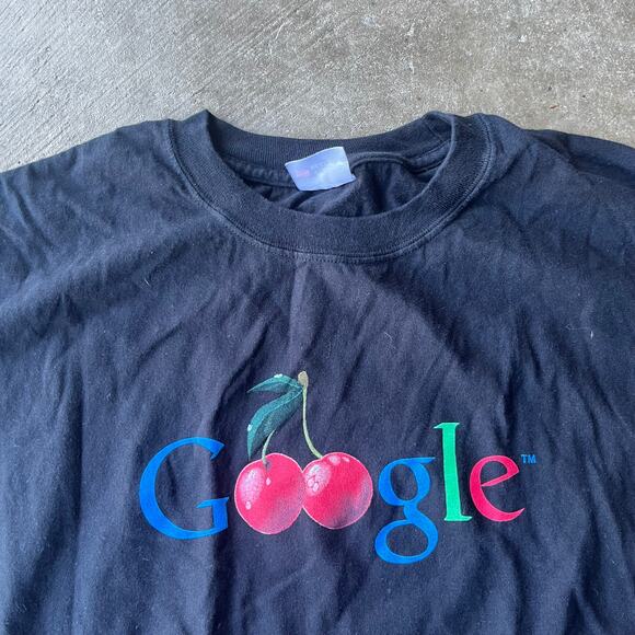 VINTAGE Y2K GOOGLE CHERRY FESTIVAL PARODY T-SHIRT FUNNY GRAPHIC FITS MENS XL - Picture 2 of 5
